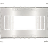 3.35 inch rectangular flanged new construction plate with multiple cutout sizes