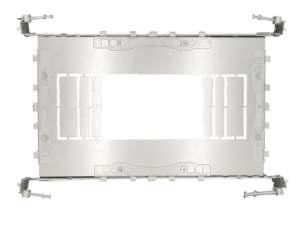 3.35 inch rectangular flanged new construction plate with multiple cutout sizes - Available at Electrical Marketplace