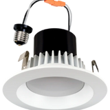 Space 4" 14W and HO Round Retrofit LED Downlights, selectable CCT 2700K–5000K, wet location rated, frosted diffuser, UL listed
