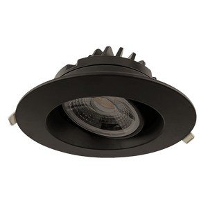 Goodlite 4-inch round regressed gimbal LED downlight, Saturn Series, 11W with selectable CCT, glare-reducing directional ceiling lighting for residential and commercial use