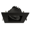 Goodlite 4-inch square regressed gimbal LED downlight, Saturn Series, 14W with selectable CCT, adjustable directional lighting for residential and commercial ceilings