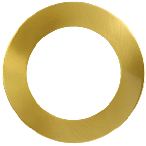 5 inch round slim brushed brass cover for LED recessed light - Available at Electrical Marketplace