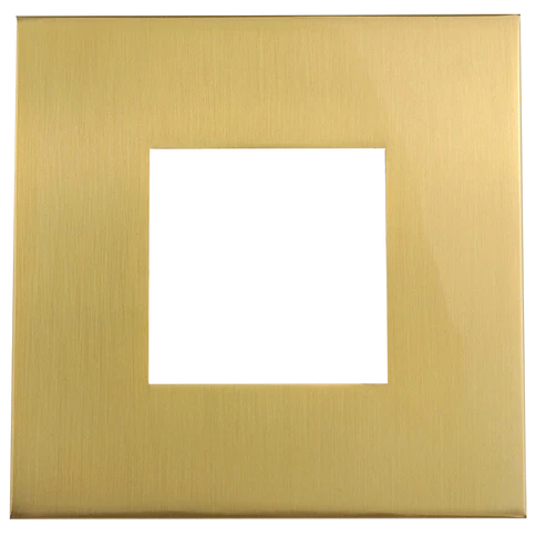 3 Inch Square Slim Brushed Brass Cover | Goodlite G-48397