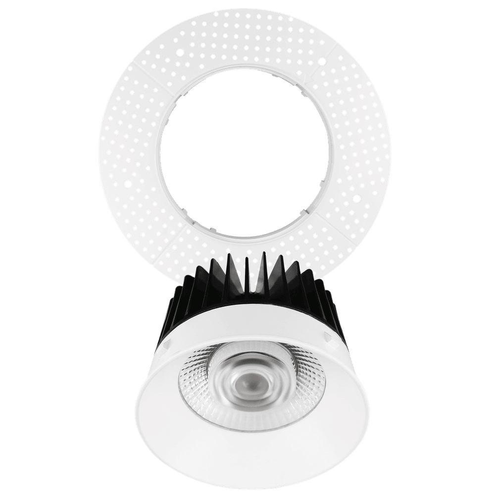Saturn 6" trimless LED luminaire mud-in ceiling installation