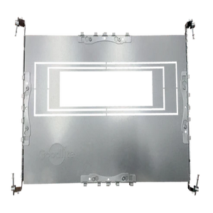 Rectangular flanged new construction plate with 2, 3, and 4 inch cutout sizes - Available at Electrical Marketplace