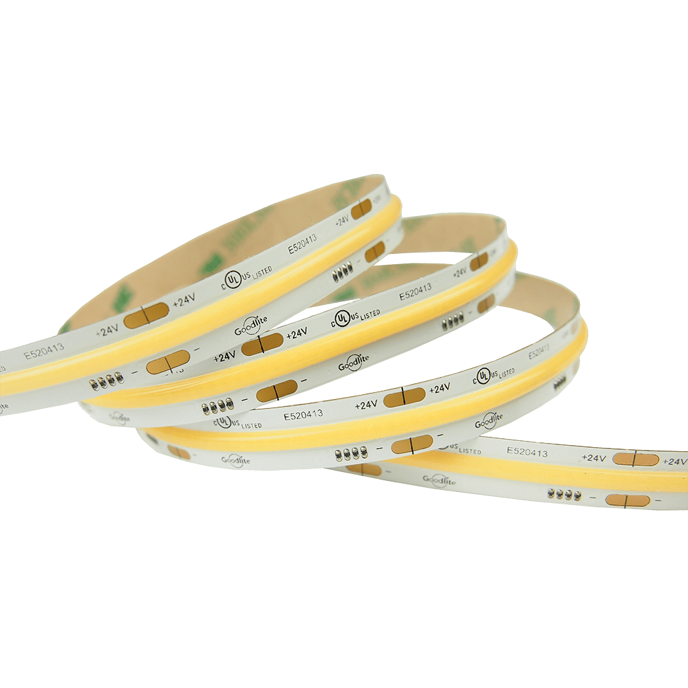 16.4FT LED COB Tape Light | 5.5W x FT | 24V | IP20 | Dimmable | Goodlite G-48485/86/87/88/89