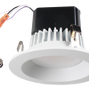 Space 4" 14W and HO Round Retrofit LED Downlights, selectable CCT 2700K–5000K, wet location rated, frosted diffuser, UL listed