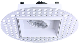 Saturn 3 inch trimless regressed LED gimbal recessed light white and black finish 8W 5CCT selectable 700 lumens wet rated IC rated mud in installation - Available at Electrical Marketplace