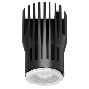 Aster 3-inch high-output round interchangeable LED downlight with selectable color temperature, 24W, ideal for compact and efficient lighting in modern interiors.