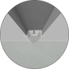 Cross-section of 1/2 inch recessed aluminum profile showing LED strip placement and diffuser