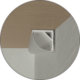 8ft 1 inch aluminum corner surface mount channel with frosted diffuser for angled LED strip lighting