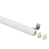 8ft 1 inch aluminum corner surface mount channel with frosted diffuser for angled LED strip lighting