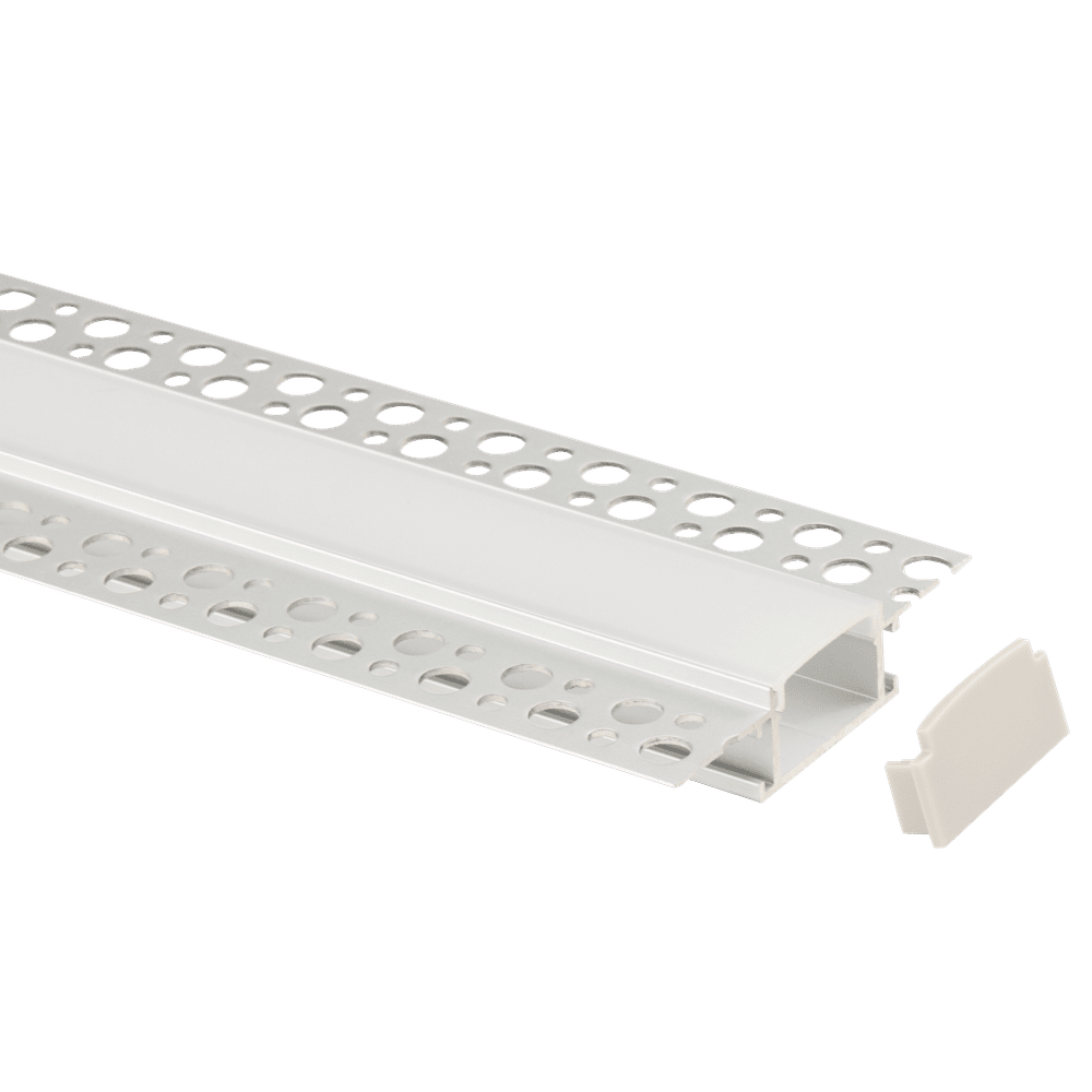 12ft 1 inch trimless aluminum channel for recessed LED strip lighting with flush, frameless finish