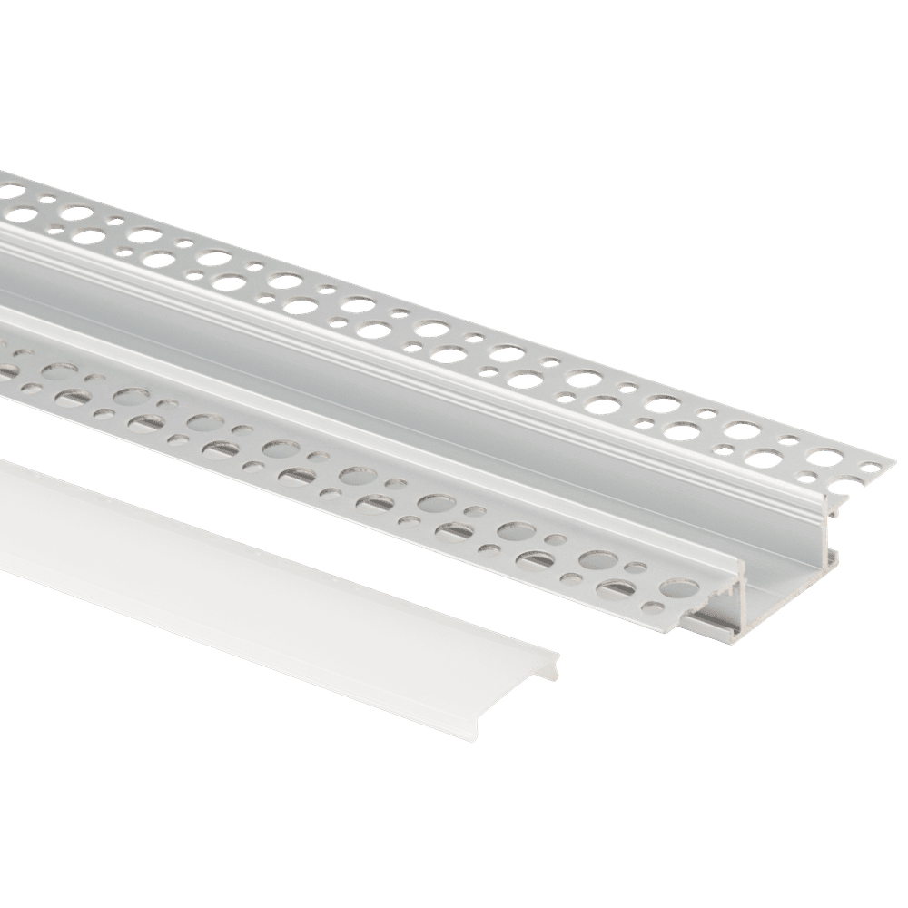 12ft 1 inch trimless aluminum channel for recessed LED strip lighting with flush, frameless finish