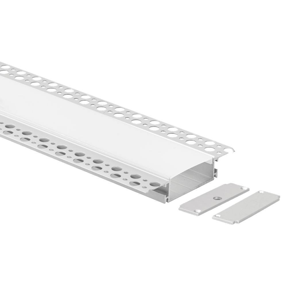 12ft 2 inch trimless aluminum channel for recessed LED strip lighting, providing a sleek, flush finish