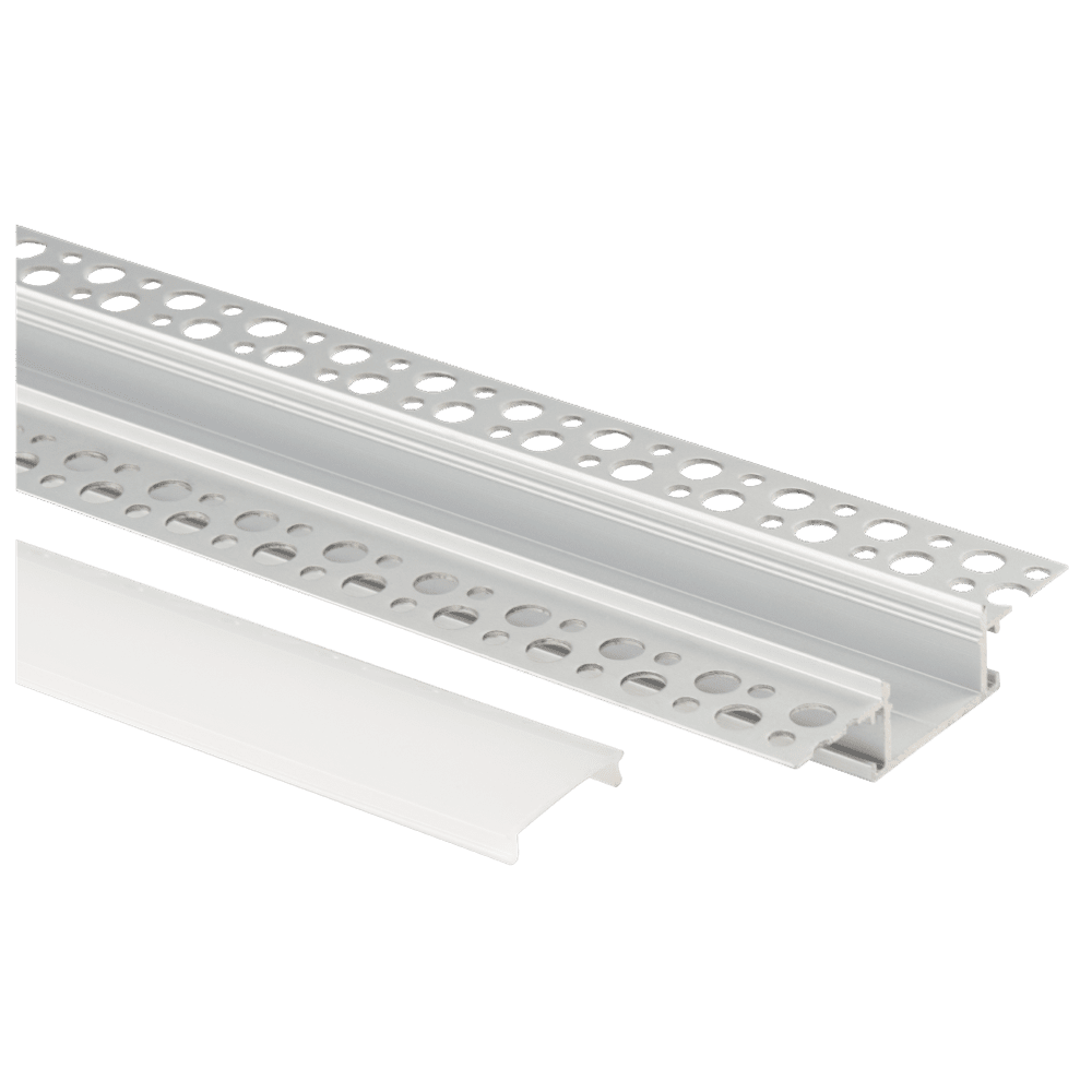 12ft 2 inch trimless aluminum channel for recessed LED strip lighting, providing a sleek, flush finish