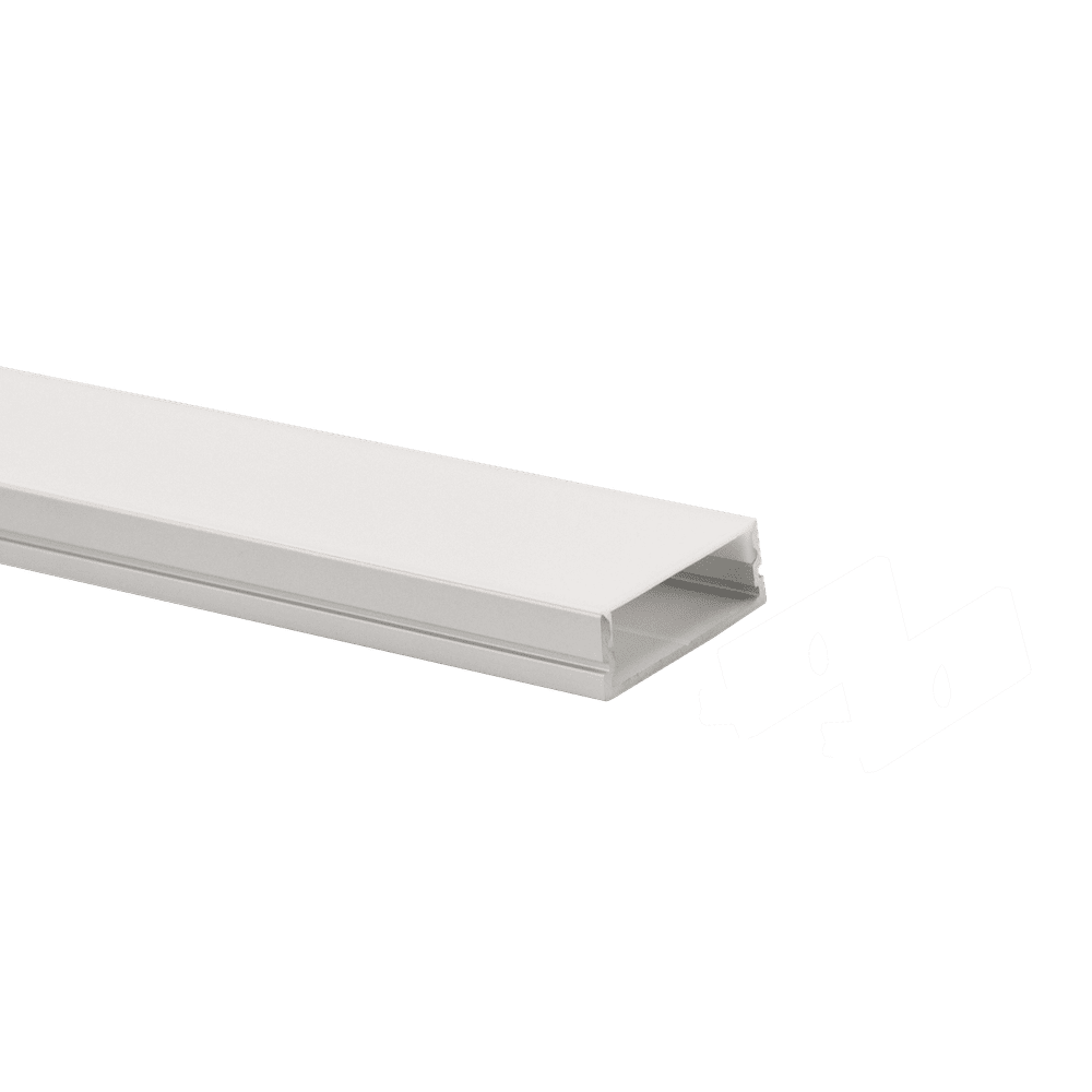 1 inch aluminum surface mount LED channel with opal frosted diffuser in silver finish, 96 inch length