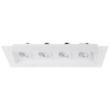3-inch quadruple-head trimless LED downlight from the Saturn Series, featuring selectable color temperature and 30W total power, designed for sleek, modern recessed lighting.