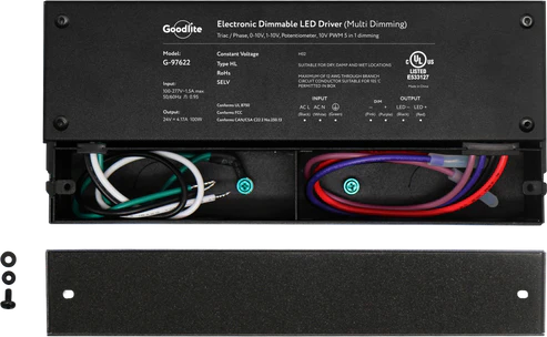 Goodlite 100W Multi-Dimming Electronic LED Driver 24V | UL Listed Class 2 | IP66 Indoor Outdoor Power Supply