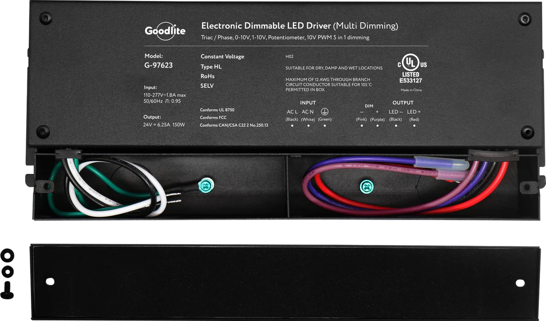 150W 24V electronic LED driver with multi-dimming and IP66 rating