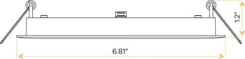 Architectural-matte-white-six-inch-square-recessed-baffle-slim-downlight