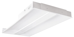 Goodlite 2x4 Center Indirect LED Troffer, 50W/60W/72W selectable, 5CCT (3000K–6500K), frosted diffuser, 0–10V dimmable, DLC & ETL listed, model G-98128. - Available at Electrical Marketplace