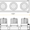 Architectural-triple-head-regress-gimbal-installed-in-wet-location-ceilings