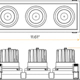 Architectural-triple-head-regress-gimbal-installed-in-wet-location-ceilings