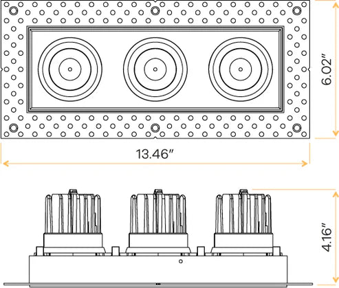 Minimalist-architectural-triple-head-trimless-regress-gimbal-installed-in-wet-locations