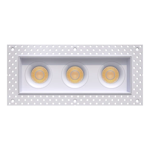 3.5 Inch Triple Head Multiple Regress Gimbal Trimless LED Downlight | 5.250Lm Max | 120/277V | CCT Selectable | Altair Series | Goodlite G-98763/773