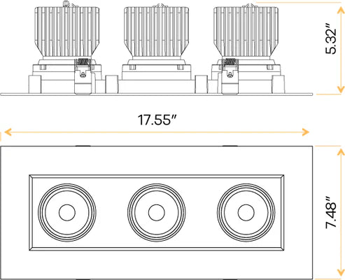 Saturn-multiple-4-inch-3-head-trimmed-regressed-gimbal-led-light-wet-location