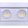 Saturn 4 inch double head trimless regressed LED gimbal recessed light white and black finish 36W 56W selectable 5200 lumens wet rated IC rated mud in installation