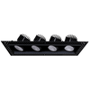 4-inch four-head trimless multiple LED downlight with selectable wattage and color temperature, 112W total power, ideal for modern recessed lighting applications.