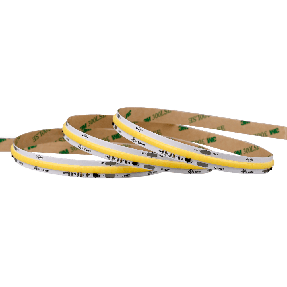 16.4FT LED COB Tape Light | 5W x FT | 24V | IP20 | Dim To Warm (1800K-3000K) | Goodlite G-99525