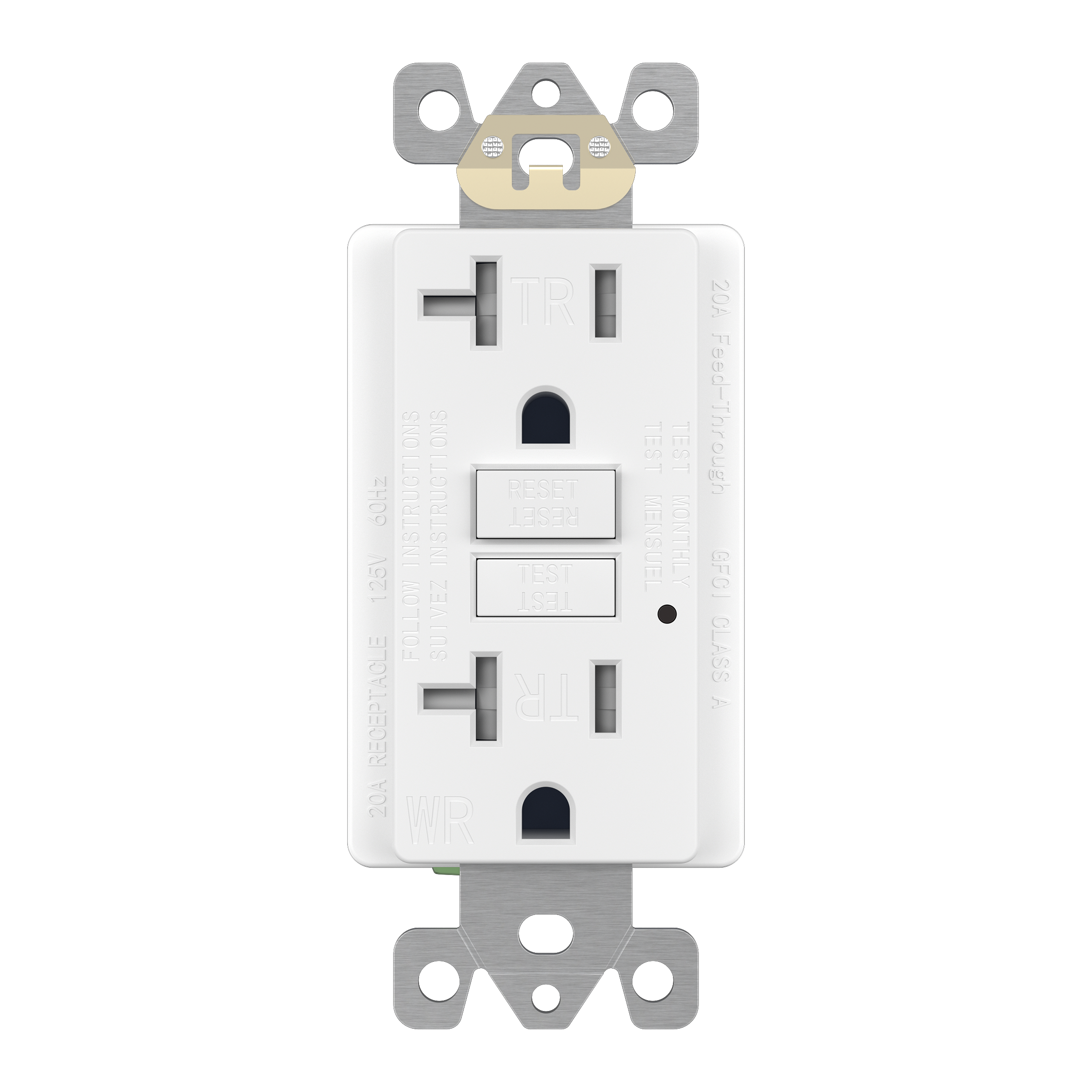 20 Amp Duplex Decorator Receptacle GFCI | Tamper/Weather Resistant | 125V | Enerlites GFTWRG20