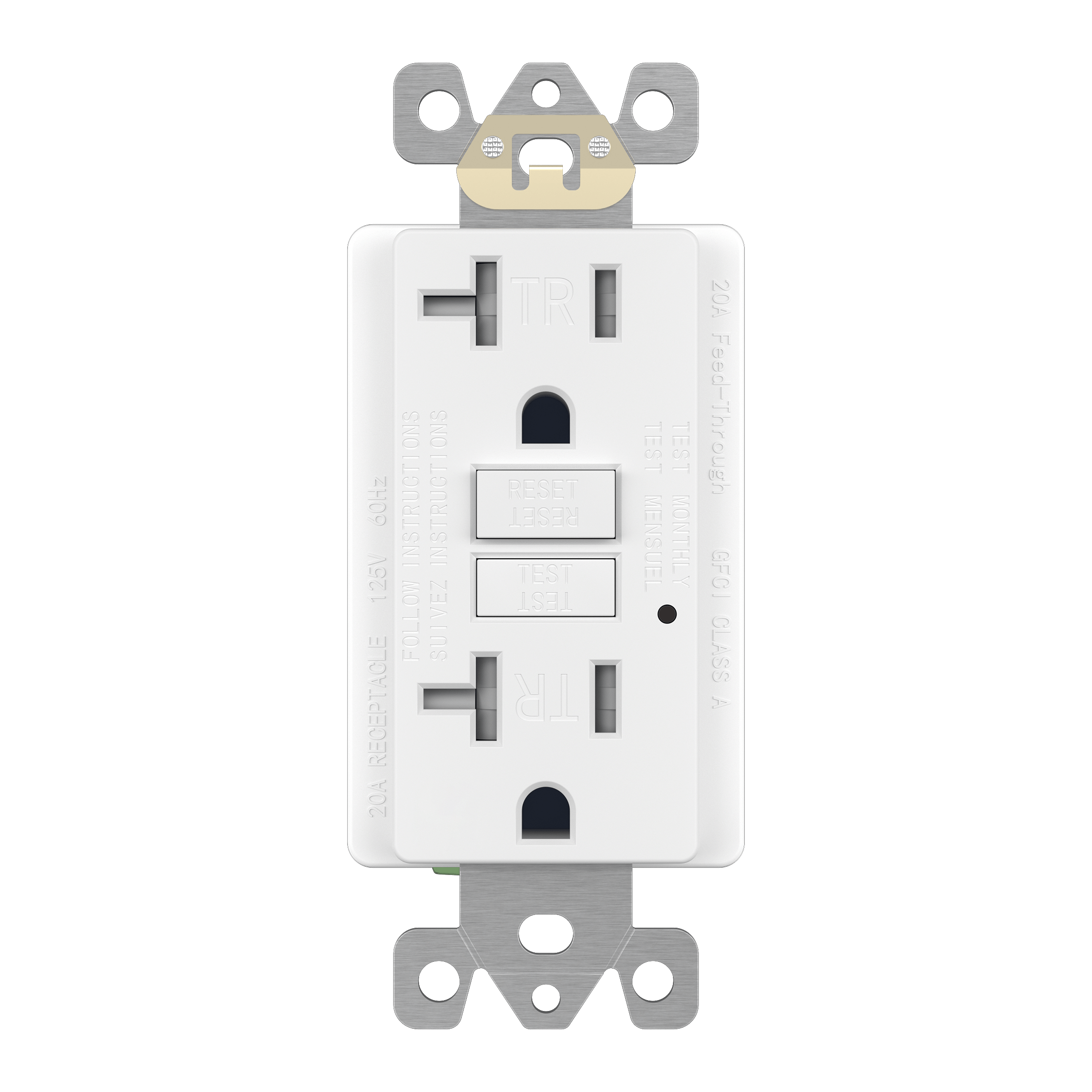 20 Amp Duplex Decorator Receptacle | Tamper Resistant | 125V | Enerlites GFTRG20