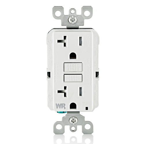 20 Amp Duplex Decorator Receptacle | Weather and Tamper-Resistant | 125V | White