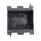 PLS-SN25Z 2-gang PVC old work electrical box in gray, IP54 rated and ETL listed, designed for indoor retrofit switch and outlet installations.