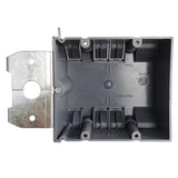 PLS-SN34X-ADJ 2-gang PVC adjustable new work electrical box, ETL listed, gray/blue, designed to accommodate varying wall coverings for flush switch and outlet installations.