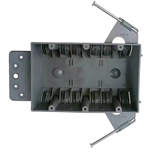 PLS-SN60X 4-gang PVC new work electrical box, 60 cubic inch capacity, IP65 rated, 2-hour fire rated, ETL listed, with fixed nails, slips, and knockouts for safe switch and outlet installations. - Available at Electrical Marketplace