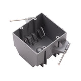 PLS-SN32X 2-gang PVC new work electrical box, IP65 rated and ETL listed, with zinc-plated steel screws, designed for safe and durable installation of switches and outlets.