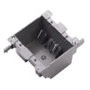 PLS-SN25Z 2-gang PVC old work electrical box in gray, IP54 rated and ETL listed, designed for indoor retrofit switch and outlet installations.