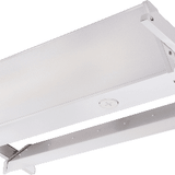 Adjustable linear high bay LED light warehouse installation