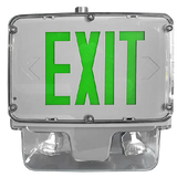 industrial explosion proof exit sign with dual LED heads and battery backup