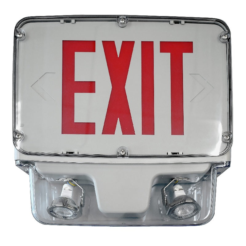 Hazardous Location Exit Sign & Emergency Light | Single/Double Face | White Housing