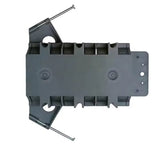 PLS-SN60X 4-gang PVC new work electrical box, 60 cubic inch capacity, IP65 rated, 2-hour fire rated, ETL listed, with fixed nails, slips, and knockouts for safe switch and outlet installations.