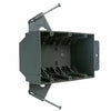 PLS-SN60X 4-gang PVC new work electrical box, 60 cubic inch capacity, IP65 rated, 2-hour fire rated, ETL listed, with fixed nails, slips, and knockouts for safe switch and outlet installations.