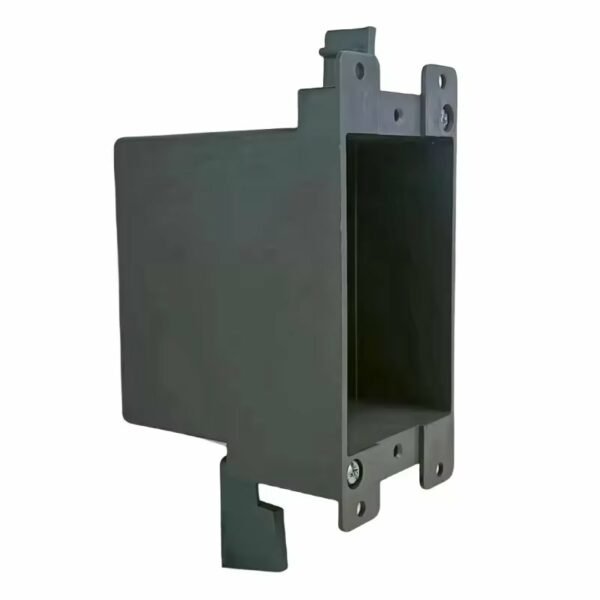 PLS-SN14Z 1-gang old work electrical box, 14 cubic inch capacity, red PPO/PVC, ETL listed, IP54 rated, designed for retrofit installation of switches and outlets in existing walls.
