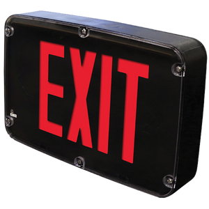 NEMA4X/NSF Exit Sign INDWLEZU with red/green LED illumination, polycarbonate housing, NiCd battery backup, UL Wet Location listed, NSF certified.