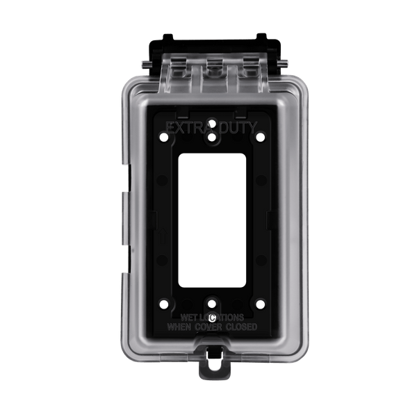 1-Gang Weatherproof Outdoor Cover for Decorator/GFCI Receptacle | Vertical/Horizontal Mount
